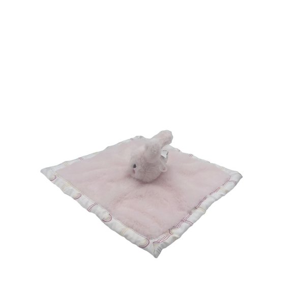 Parents Choice Pink Bunny Rabbit Rainbows Security Blanket Lovey Satin Toy - Picture 2 of 6